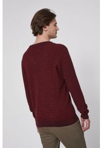 medicine - Medicine - Sweter bawełniany Basic. Okazja: na co dzień. Kolor: czerwony. Materiał: bawełna. Wzór: ze splotem. Styl: casual #2