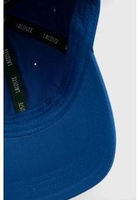 Lacoste czapka z daszkiem bawełniana kolor granatowy z aplikacją RK0491-031. Kolor: niebieski. Materiał: bawełna. Wzór: aplikacja #2