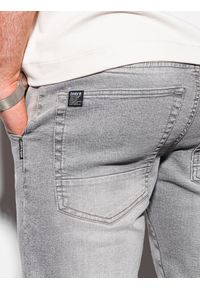 Ombre Clothing - Spodnie męskie jeansowe joggery - szare P933 - M. Okazja: na co dzień. Kolor: szary. Materiał: jeans. Wzór: gładki. Styl: casual #3