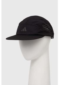 adidas Performance czapka z daszkiem kolor czarny gładka. Kolor: czarny. Materiał: tkanina, skóra, materiał. Wzór: gładki #5