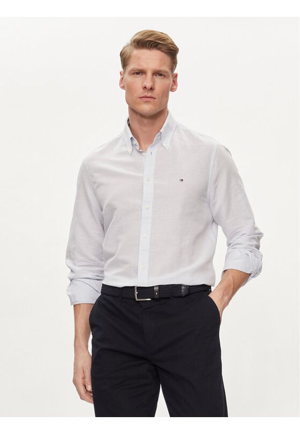 TOMMY HILFIGER - Tommy Hilfiger Koszula MW0MW34632 Błękitny Slim Fit. Kolor: niebieski. Materiał: bawełna