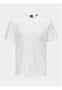 Only & Sons T-Shirt Smart 22026726 Biały Regular Fit. Kolor: biały. Materiał: bawełna