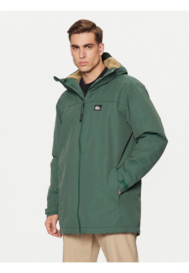 Quiksilver Parka Overcast 3K EQYJK04087 Zielony Regular Fit. Kolor: zielony. Materiał: bawełna, syntetyk