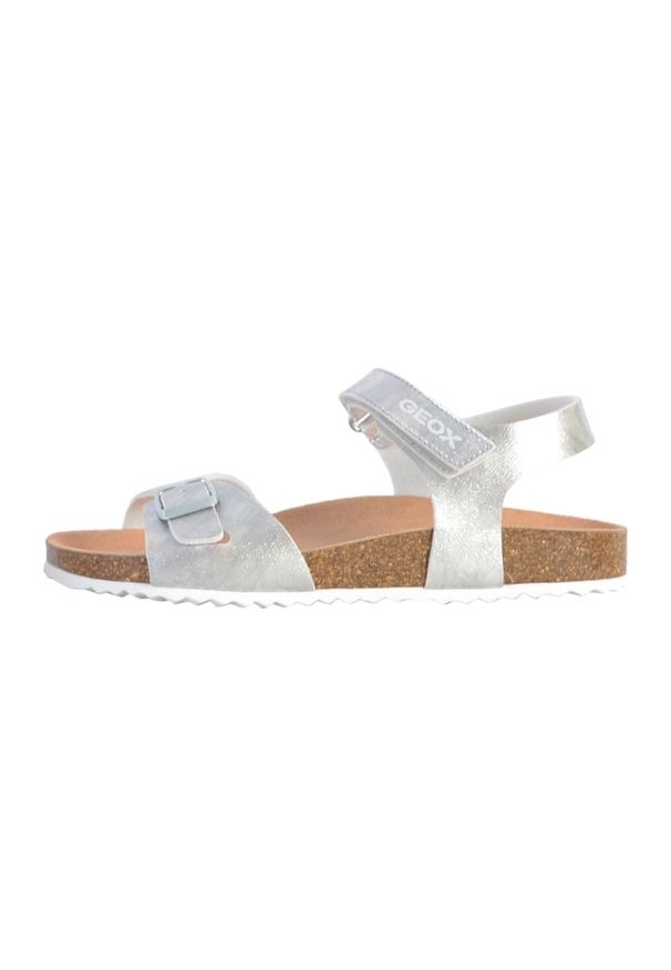 Sandały Geox Model J Adriel Girl C Kolor Srebrny. Kolor: szary. Materiał: tkanina. Sezon: lato