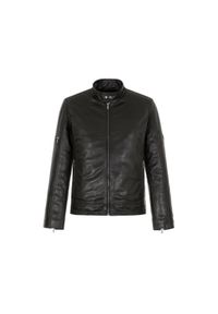 Ochnik - Krótka kurtka męska z wysokogatunkowej skóry. Kolor: czarny. Materiał: skóra. Długość: krótkie. Styl: klasyczny #4