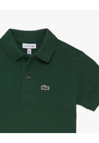 Lacoste - LACOSTE - Zielona koszulka polo Regular Fit. Typ kołnierza: polo. Kolor: zielony. Materiał: bawełna, prążkowany #2