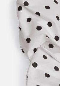 Born2be - Biała Bluzka z Bawełny w Kropki Wiązana przy Karku z Rozcięciem na Plecach Semyle. Okazja: na co dzień, do pracy. Kolor: biały. Materiał: bawełna. Długość: długie. Wzór: kropki. Styl: klasyczny, elegancki, casual, retro #4