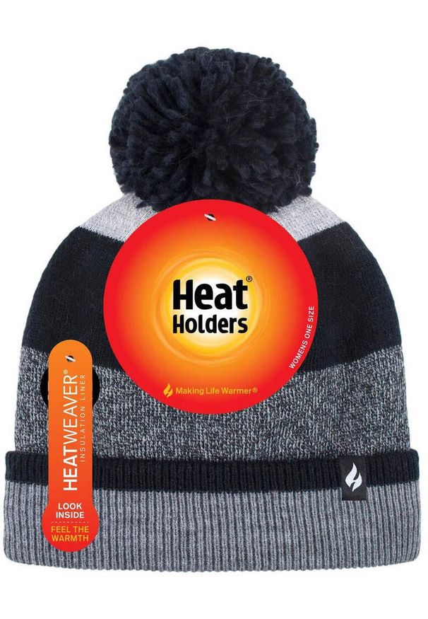 HEAT HOLDERS - Czarny zimowy kapelusz dla kobiet - Izolacyjny i modny. Kolor: czarny. Sezon: zima. Styl: elegancki