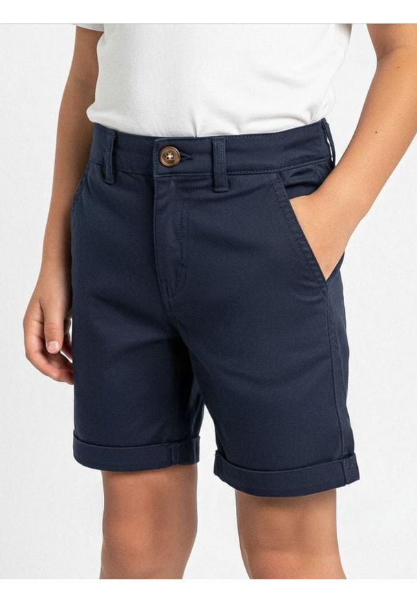 Sinsay - Szorty jeansowe z podwijanymi nogawkami - granatowy. Kolor: niebieski. Materiał: jeans