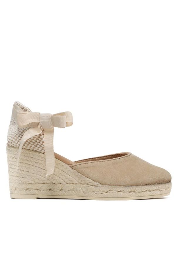 Manebi Espadryle Low Wedge Espadrilles M 1.1 WL Beżowy. Kolor: beżowy. Materiał: zamsz, skóra