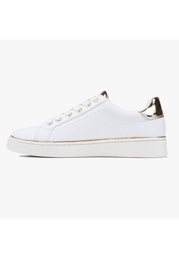 Buty sportowe damskie Guess Beckie (FL5BEKFAL12). Kolor: biały. Materiał: materiał, denim, jeans. Sezon: lato. Styl: sportowy