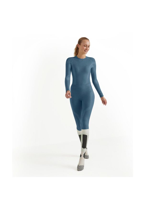 Damskie legginsy Falke Wool-Tech. Kolor: niebieski