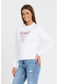 Guess - GUESS Biała damska bluza Cn Icon, Rozmiar XL. Kolor: biały