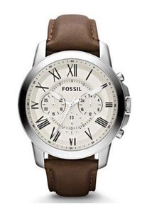 Fossil - FOSSIL - Zegarek FS4735. Rodzaj zegarka: cyfrowe. Kolor: brązowy. Materiał: materiał, skóra