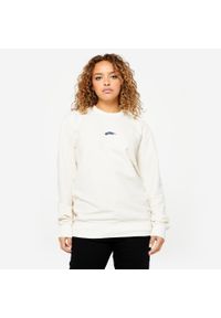 Decathlon - Bluza skaterska z kolekcji Roos Zwetsloot, beżowa, niebarwiona. Kolor: biały. Materiał: materiał, elastan, poliester, bawełna. Wzór: ze splotem. Sport: skateboard