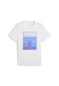 Puma - Męska koszulka Graphics Volley PUMA White. Kolor: biały. Materiał: guma. Wzór: nadruk
