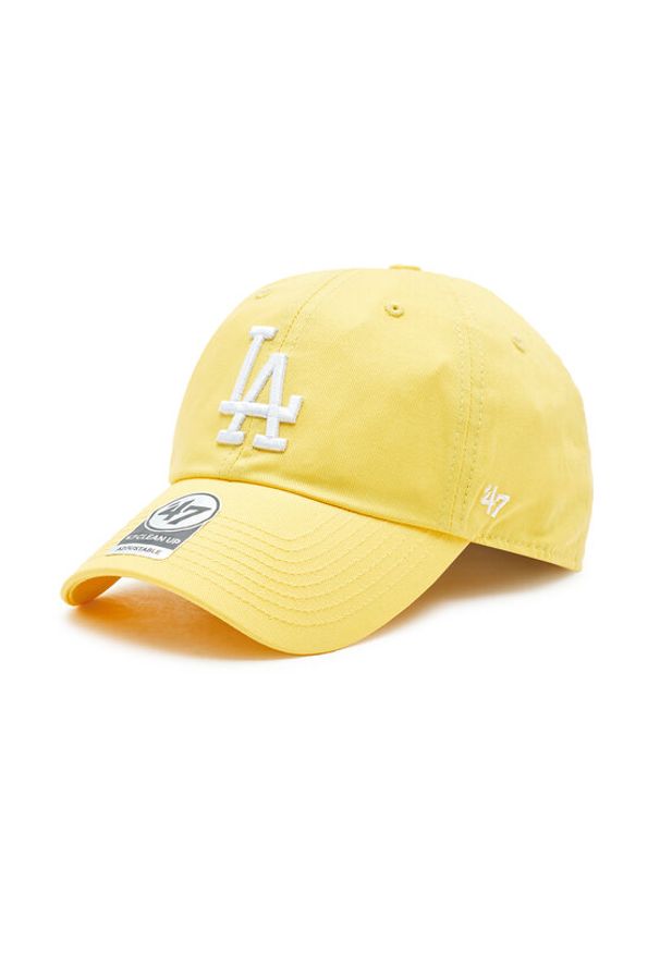 47 Brand Czapka z daszkiem MLB Los Angeles Dodgers '47 CLEAN UP B-RGW12GWSNL-MZB Żółty. Kolor: żółty. Materiał: materiał