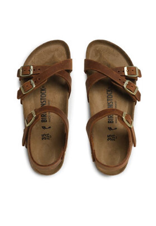 Birkenstock Sandały Kumba 1021489 Brązowy. Kolor: brązowy. Materiał: skóra