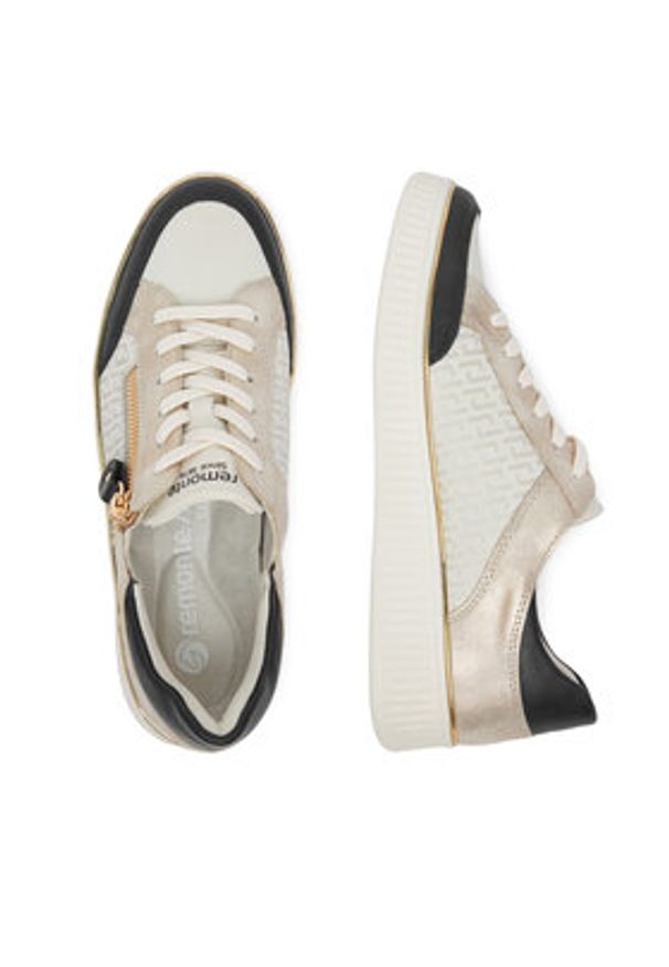 Remonte Sneakersy D2E04-80 Beżowy. Kolor: beżowy. Materiał: materiał, syntetyk