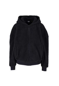 Urban Classics - Bluza Damska Sherpa Oversized Full Zip Hoodie. Kolor: czarny #1