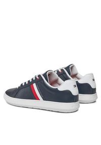 TOMMY HILFIGER - Tommy Hilfiger Sneakersy Essential Leather Cupsole FM0FM04921 Niebieski. Kolor: niebieski. Materiał: skóra