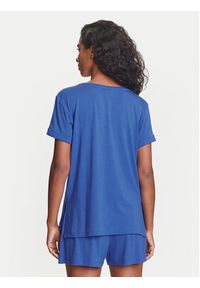 Emporio Armani T-Shirt EW000780 AF12192 UA012 Niebieski Regular Fit. Kolor: niebieski. Materiał: wiskoza