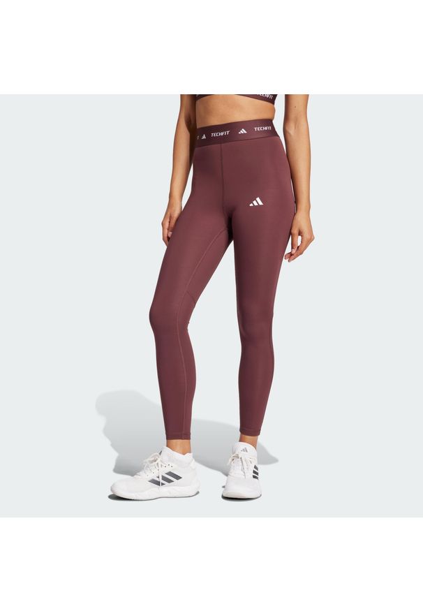 Adidas - Legginsy TECHFIT 7/8. Kolor: wielokolorowy, różowy, brązowy. Materiał: materiał. Technologia: Techfit (Adidas)