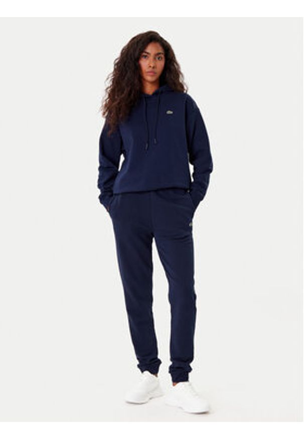 Lacoste Spodnie dresowe XF9216 Granatowy Regular Fit. Kolor: niebieski. Materiał: bawełna