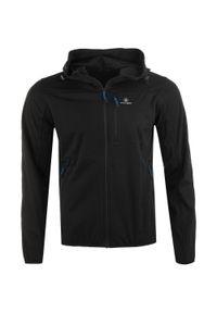 ZUMBA WEAR - Męska Kurtka Softshell Athl. DPT Agar Czarna - Odporna na Wiatr i Oddychająca. Kolor: czarny. Materiał: softshell. Sport: turystyka piesza