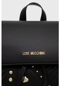 Love Moschino Plecak damski kolor czarny mały z aplikacją. Kolor: czarny. Wzór: aplikacja #3