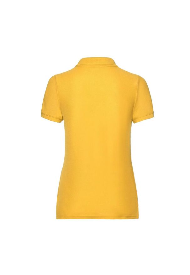 FRUIT OF THE LOOM - Koszulka Polo Damska. Typ kołnierza: polo. Kolor: żółty, pomarańczowy, wielokolorowy