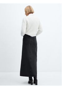 mango - Mango Spódnica jeansowa Aida 67040261 Czarny Regular Fit. Kolor: czarny. Materiał: bawełna #4