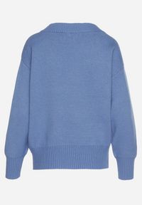 Born2be - Niebieski Sweter z Kaszmirem z Dekoltem w Serek Plenae. Okazja: na co dzień. Typ kołnierza: dekolt w serek. Kolor: niebieski. Materiał: kaszmir. Styl: klasyczny, casual, elegancki #3