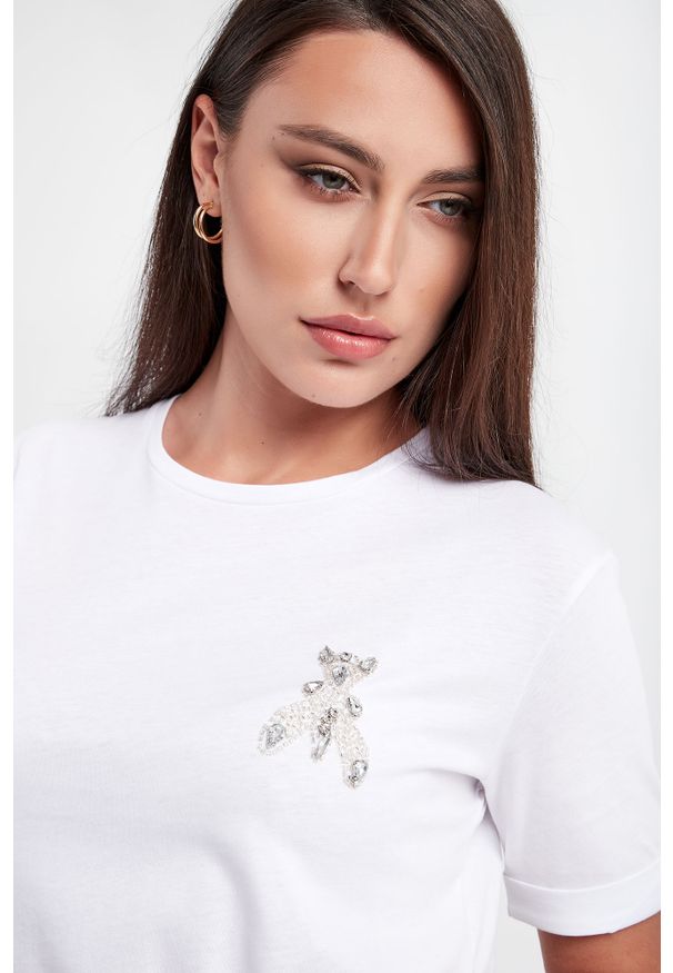 Patrizia Pepe - T-shirt PATRIZIA PEPE. Długość rękawa: krótki rękaw. Długość: krótkie