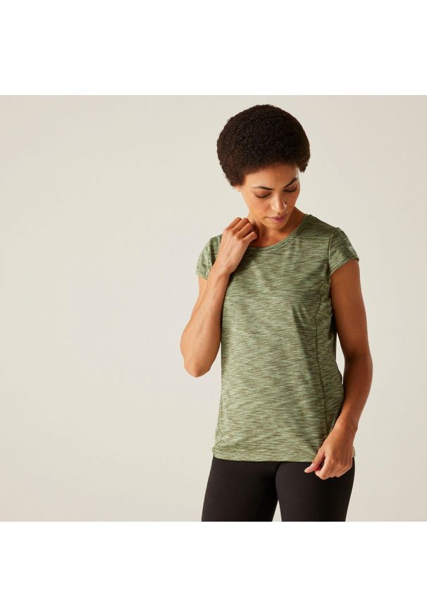 Regatta - Koszulka damska Hyperdimension II. Kolor: zielony. Materiał: skóra. Sport: turystyka piesza