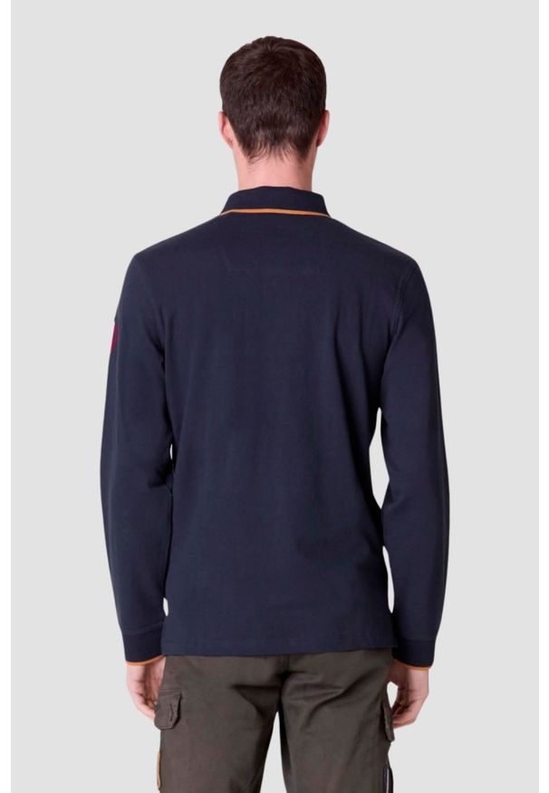 Aeronautica Militare - AERONAUTICA MILITARE Granatowa męska koszulka polo Piqué, Rozmiar L. Typ kołnierza: polo. Kolor: niebieski