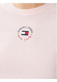 Tommy Jeans T-Shirt Essential DW0DW20316 Różowy Slim Fit. Kolor: różowy. Materiał: wiskoza, bawełna #5