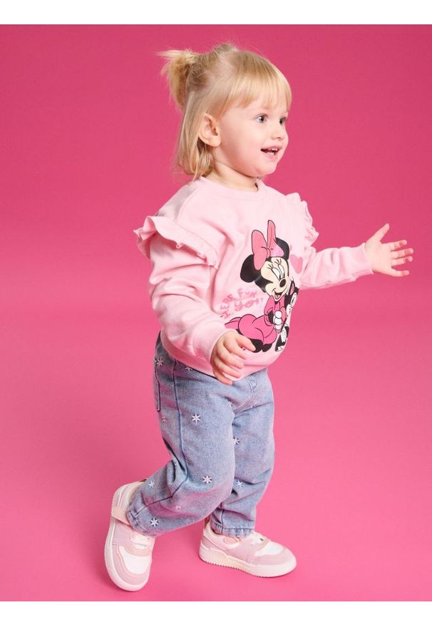 Sinsay - Jeansy pull on z efektem sprania - niebieski. Kolor: niebieski. Materiał: jeans