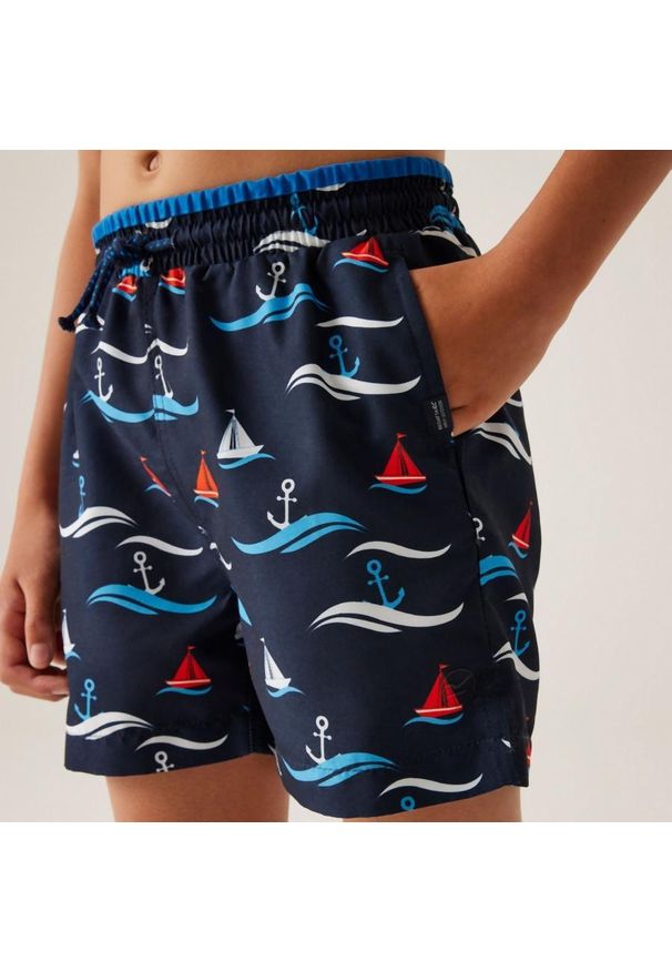 Regatta - Skander III dziecięce szorty kąpielowe. Kolor: wielokolorowy. Materiał: poliester, mikrofibra