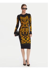 Versace Jeans Couture Sukienka codzienna 79HAO9P0 JS524 Czarny Slim Fit. Okazja: na co dzień. Kolor: czarny. Materiał: wiskoza. Typ sukienki: proste. Styl: casual