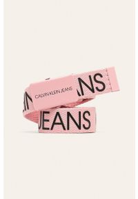 Calvin Klein Jeans - Pasek dziecięcy. Kolor: różowy. Materiał: poliester, materiał #1