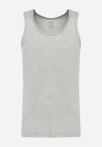 Born2be - Jasnoszara Klasyczna Koszulka Bez Rękawów Tank Top Clecotia. Kolor: szary. Długość rękawa: bez rękawów #4