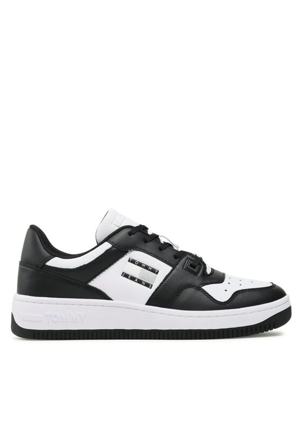 Tommy Jeans Sneakersy Basket Leather EM0EM01165 Czarny. Kolor: czarny. Materiał: skóra