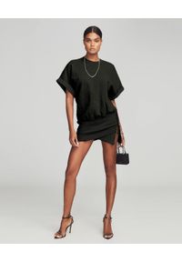 RETROFETE - Czarna sukienka mini Coleen. Kolor: czarny. Materiał: tkanina, bawełna, prążkowany, materiał. Typ sukienki: dopasowane, asymetryczne. Styl: klasyczny, vintage. Długość: mini #4