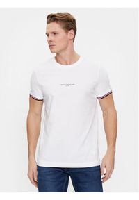 TOMMY HILFIGER - Tommy Hilfiger T-Shirt Logo MW0MW32584 Biały Regular Fit. Kolor: biały. Materiał: bawełna