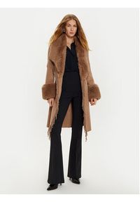 Marciano Guess Płaszcz wełniany 4BGL10 7125A Brązowy Regular Fit. Kolor: brązowy. Materiał: wełna #7