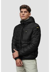 Blauer USA - BLAUER Czarna męska kurtka Wave Short Jackets, Rozmiar XXL. Kolor: czarny. Materiał: poliamid