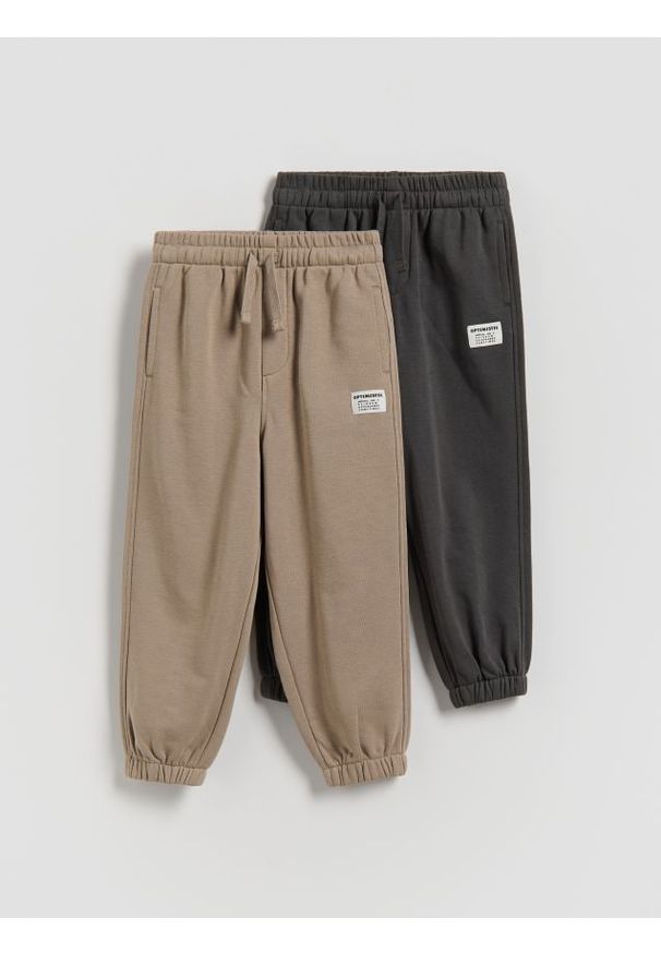 Reserved - Dresowe joggery 2 pack - brązowy. Kolor: brązowy. Materiał: dresówka