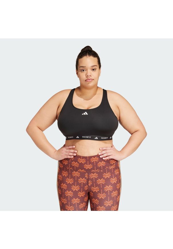 Adidas - Biustonosz TECHFIT (Plus Size). Kolekcja: plus size. Kolor: czarny. Materiał: materiał. Technologia: Techfit (Adidas)