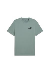 Puma - Męska koszulka Essentials z małym logo No. 1 PUMA Green Moon. Kolor: zielony. Wzór: haft. Sport: fitness